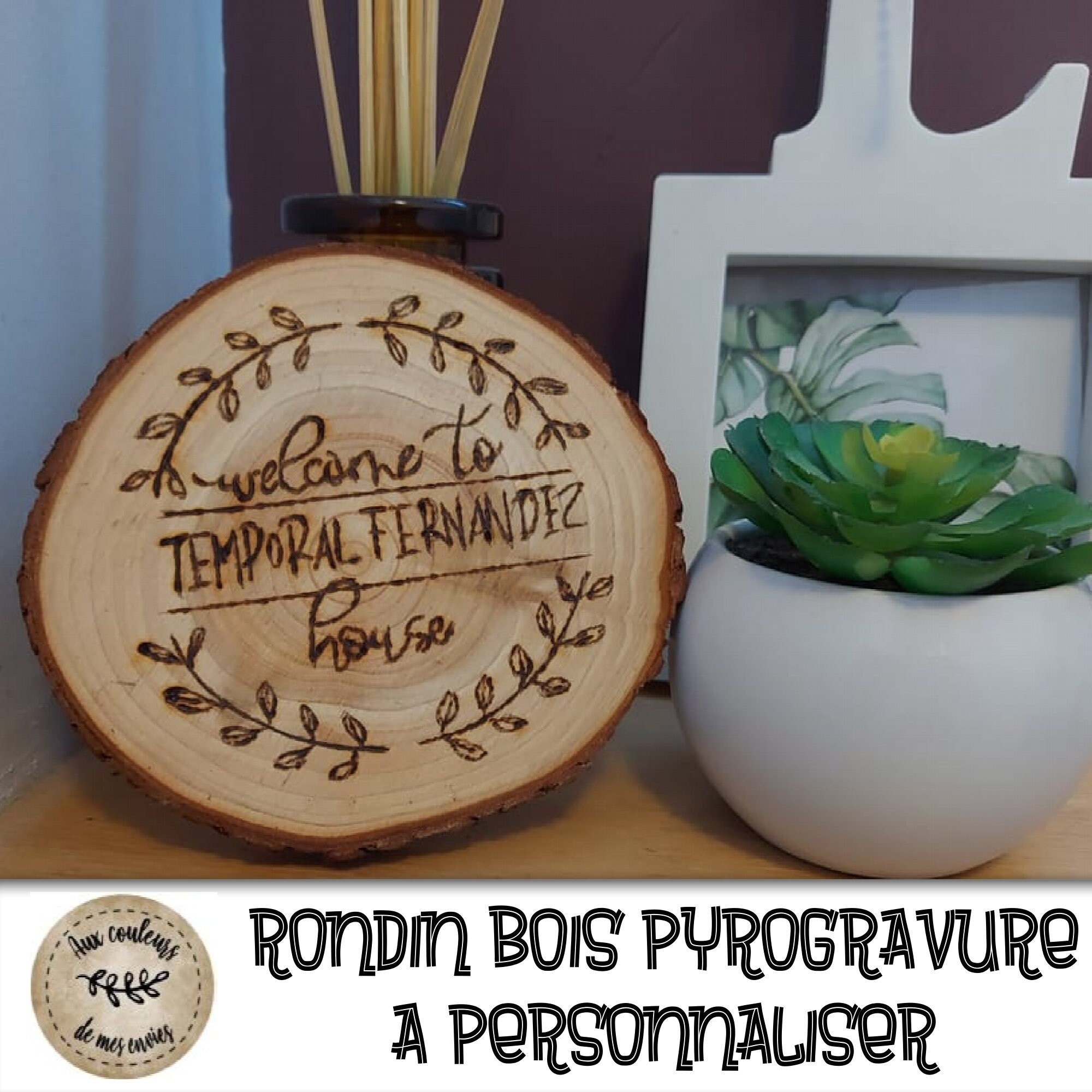 Rondins Bois Pyrogravé - Personnalise