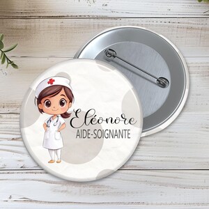 Badges infirmières personnalisés,  badge infirmière, badge magnétique, badge métiers personnalisé diam 56mm