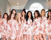 CLEARANCE Silk Bridesmaid Robes - Bridesmaid Gifts - Floral Robes - Getting Ready Robes - Bridal Party Gift - Kimono - Bridesmaid Robes Set