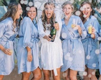 light blue bridesmaid robes