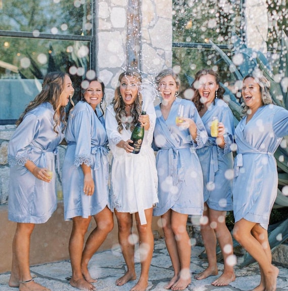 Dusty Blue Robes for Bridesmaids -  New Zealand