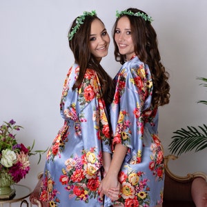 Plus Size Bride Bridal Bridesmaid Robes, Bridesmaid Gifts, Wedding Robes, Getting Ready Robes, Lace Robes, Plus Size Floral Robe image 7