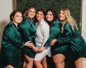 Personalized Bridesmaid Pajama Shirt: Matte Satin Bachelorette Party Sleepwear
