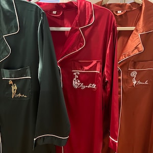 Bridesmaid Pajama Shirt: Personalized Satin Bridal Party PJs