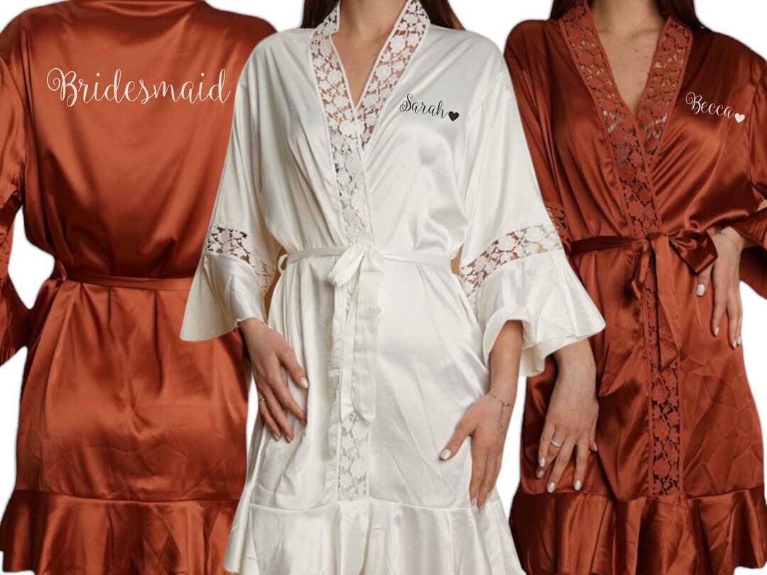 Ruffle Bridesmaid Robes /set of Bridal Robes / Ruffle Sleeve Robe ...