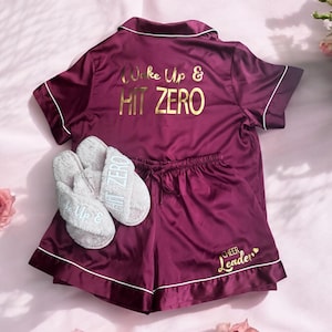 Set of Pajamas & Slippers Gift, School Team Pajamas set, Dreaming of Zero Deductions Cheer Pajamas, Personalized Pjs Gift for Cheer Leader