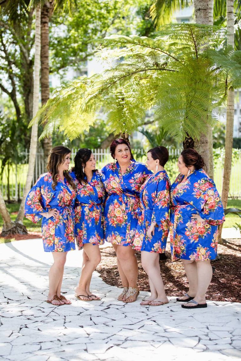 Plus Size Bride Bridal Bridesmaid Robes, Bridesmaid Gifts, Wedding Robes, Getting Ready Robes, Lace Robes, Plus Size Floral Robe image 1