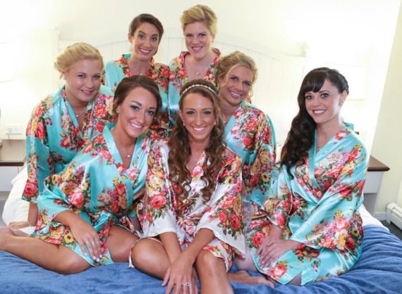 silk bridal party robes