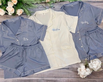 Satin Bridal Party PJs: Personalized Bridesmaid Pajama Set