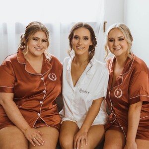 Personalized Satin Bridesmaid Pajamas: Bridal Party PJs