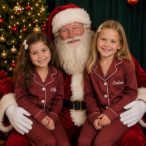 Matching Family Christmas Pajamas – Custom Name Satin PJs | Personalized Holiday Sleepwear for Mom, Dad & Kids | Xmas Gift Set Bild 5