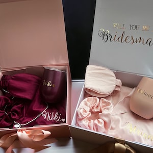 Sage Green Bridesmaid Proposal Gift Box Personalized Box Bridal Party Maid of Honor Mothers Day Birthday Box Customized Pajama Set image 4