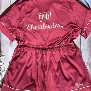 Monogram Satin Pajamas: Sport Team PJs, Cheerleader Outfit