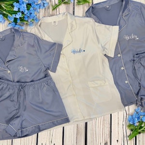 Personalized Satin Bridesmaid Pajamas Set: Bachelorette PJs