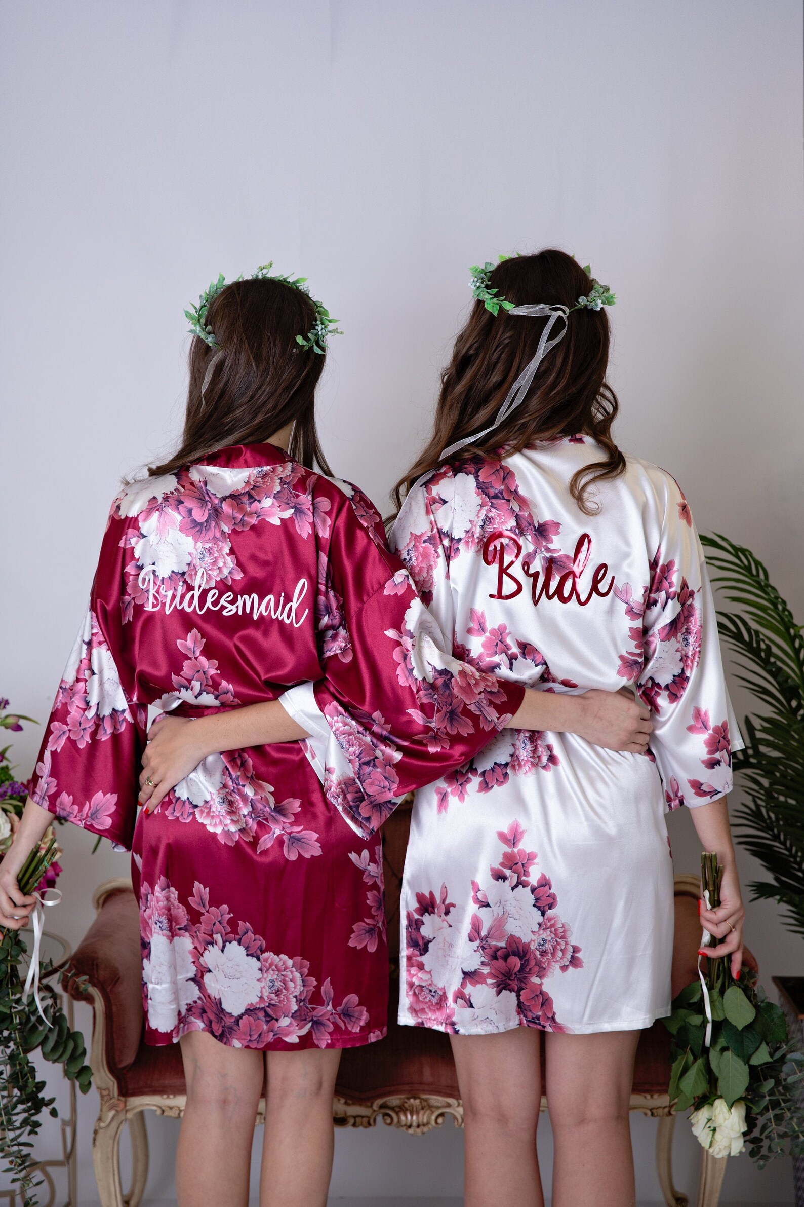 NEW Silk Bridesmaid Robes Bridesmaid Gifts Floral Robe Etsy