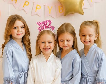 Personalized Satin Spa Robes | Birthday Party Favors for Girls