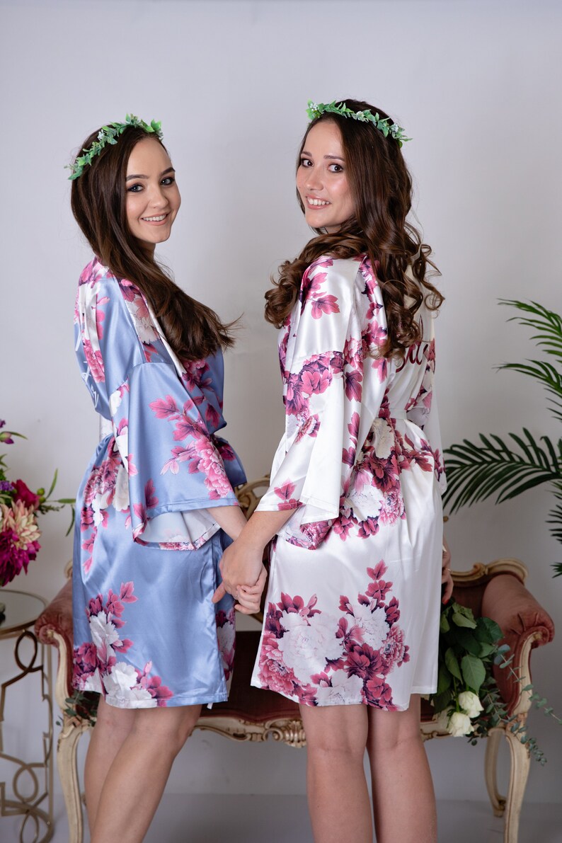 NEW Silk Bridesmaid Robes Bridesmaid Gifts Floral Robe Etsy