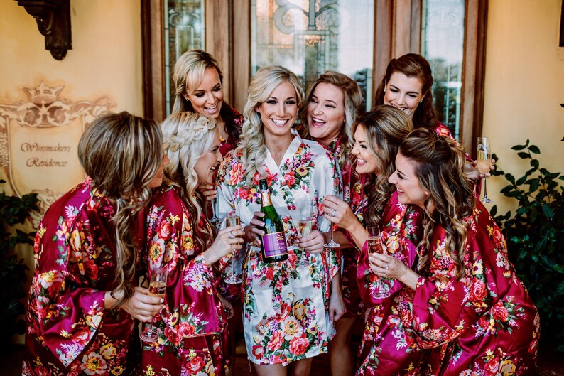 Silk Bridesmaid Robes robes for Bridesmaids Floral Etsy