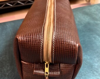 Dark Brown Leather Dopp Kit