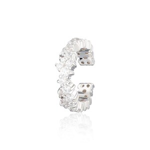 Stardust Ear Cuff Silver & Gold (Single) - No Piercing Ear Cuff - Cubic Zirconia Cartilage Earring - Ear Cuff CZ - Small Ear Cuffs