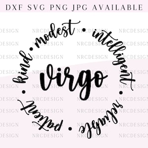 Virgo svg, virgo cut files, zodiac sign, horoscope virgo, cute virgo design