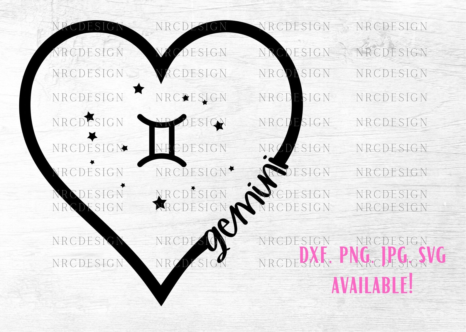 Gemini Heart Design Gemini Svg Horoscope Design Svg for Etsy