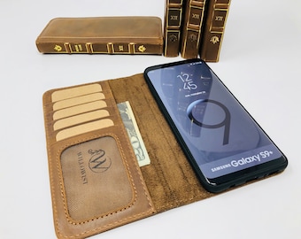 AIFENGCASE Compatible with Samsung Galaxy S20 Plus Phone Case,Wallet Case for Women Men Girls,Wristlets Clutch Zipper Leather Pouch Wallet Flip Case Card Holder Magnetic Detachable Back Cover,Blue