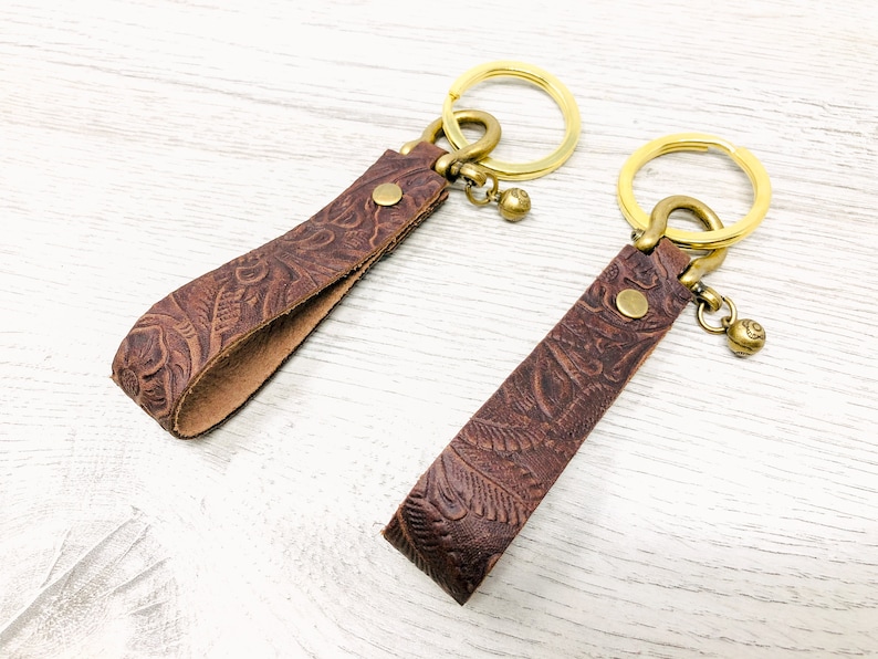 Leather Keychain Key Fob Women Key Chain & Keychain for Men Etsy