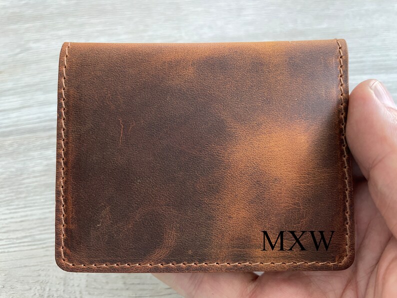 Minimalist Leather Wallet, Credit Card Wallet, Leather Wallet, Slim Leather Wallet, Unisex Wallet immagine 8