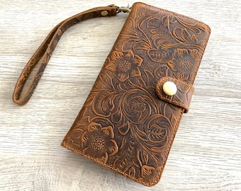 iPhone Wallet, Leather iPhone Case, iPhone 15 Pro Max, iPhone 15 Pro, iPhone 15, iPhone 15 Plus, iPhone 14 Pro Max, 14 | Flower Case |