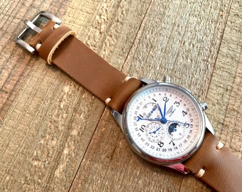 Leather watch strap | Watches Band | Handmade Bands | 18mm, 20mm, 22mm, 24mm | Bourbon Brown