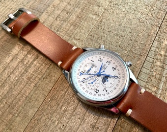 Leather watch strap | Watches Band | Handmade Bands | 18mm, 20mm, 22mm, 24mm | Antique Tan