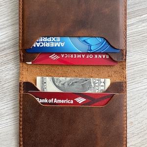 Minimalist Leather Wallet, Credit Card Wallet, Leather Wallet, Slim Leather Wallet, Unisex Wallet immagine 5