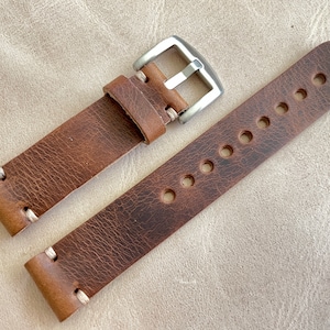 Leather watch strap Leather Watch Band Handmade Watch Band 18 mm, 20 mm, 22mm, 24mm Antique Brown Walnut