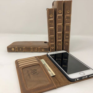 Cartera para iPhone, Funda de cuero para iPhone, iPhone 16 Pro Max, iPhone 16 Pro, iPhone 16+, iPhone 16, iPhone 15 Pro Max, 15 Pro, 15 / Funda tipo libro /