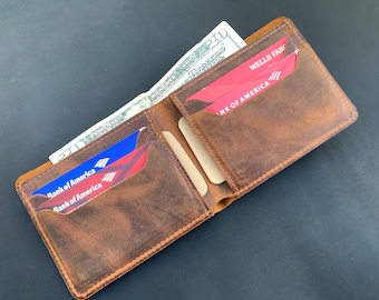 Personalized leather Wallet, Handmade Card Holder for Men & Women handmade mens wallets,