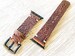 Apple watch band Series 7 - 1 & SE, 45-44-42mm, 41-40-38mm, Leather watch band, iWatch band, Apple watch leather band - Flower -Brown Color 