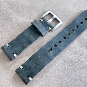 Leather watch strap Leather Watch Band Handmade Watch Band 18 mm, 20 mm, 22mm, 24mm Antique Brown Grey