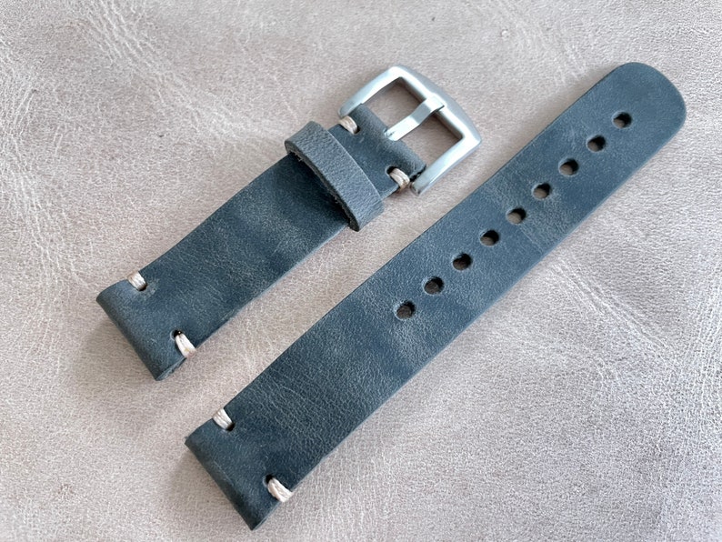 Leather watch strap Leather Watch Band Handmade Watch Band 18 mm, 20 mm, 22mm, 24mm Antique Brown Grey