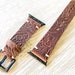 Apple watch band Series 8 - 1 & SE, 45-44-42mm, 41-40-38mm, Leather watch band, iWatch band, Apple watch leather band - Flower -Brown Color 