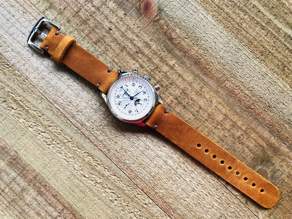 Leather Watch Strap Leather Watch Band Handmade Watch Band 18 Mm