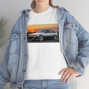 AE86 Trueno 1986 T-Shirt, Sprinter Hachiroku tee, Manga, Anime, Japanese, JDM, Initial D, Drift Car, Classic JDM japanese car, Toyota