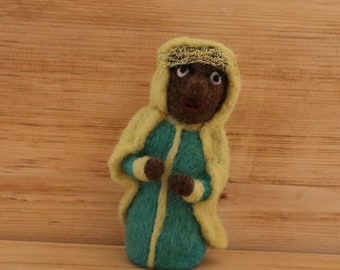 Christmas decoration, nativity figure, finger puppet, wool figure,