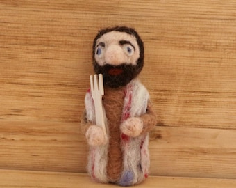 Christmas decoration, nativity figure, wool figure, finger puppet, playing, handicraft
