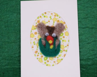 Letter card, Easter greeting, gift, artwork in small format