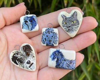 Custom Porcelain Pet Necklace Charms
