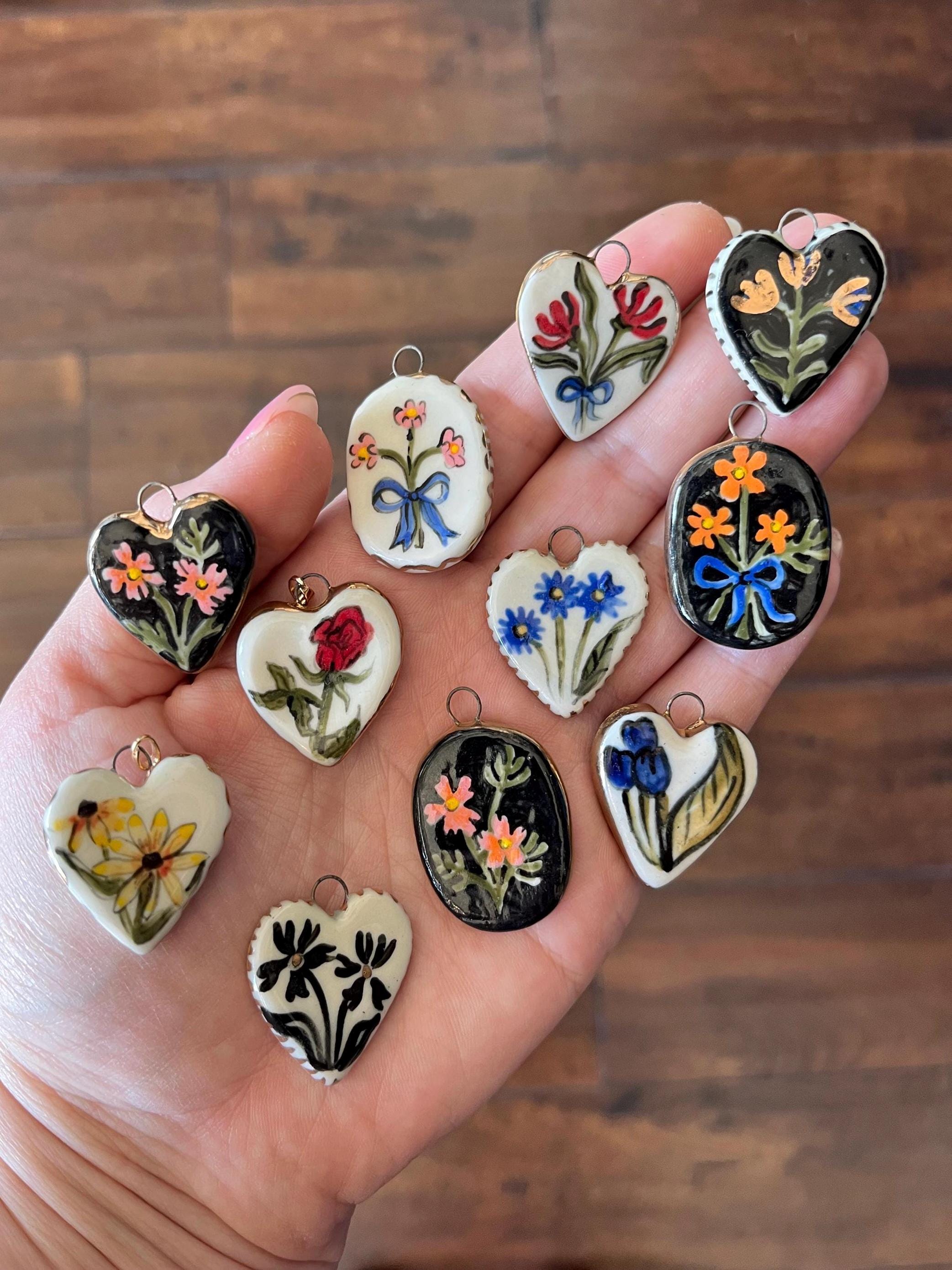 ハンドメイド　フラワーチャーム　20個 フロスト　① ハンドメイドフラワーチャーム 20個 フロスト