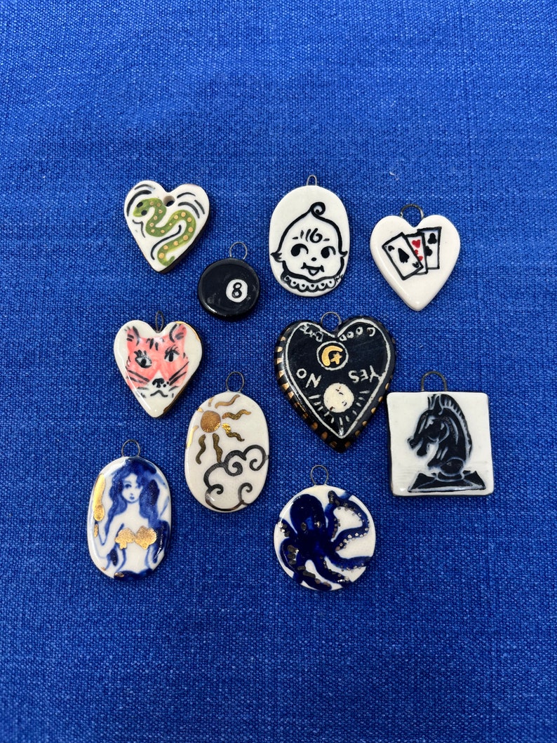 Porcelain Necklace Charms Etsy