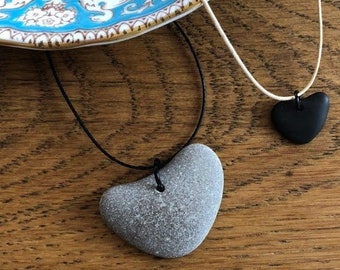 Stone Heart Necklace, Heart Necklace, For Her, Sustainable Jewelry, Eco-friendly, Environmentally Conscious Gift, Made in Canada