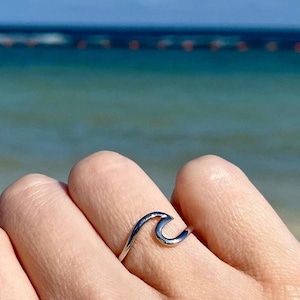 Sterling Silver Wave Ring, Wave Jewelry, Waves, Ring, Stackable Ring, Surfer Ring, Beach Jewelry, Beach Ring, Best Friend Gift, BFF, For Her